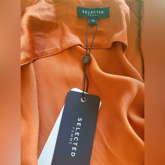 BNWT Selected satin wrap dress - Picture 6 of 8